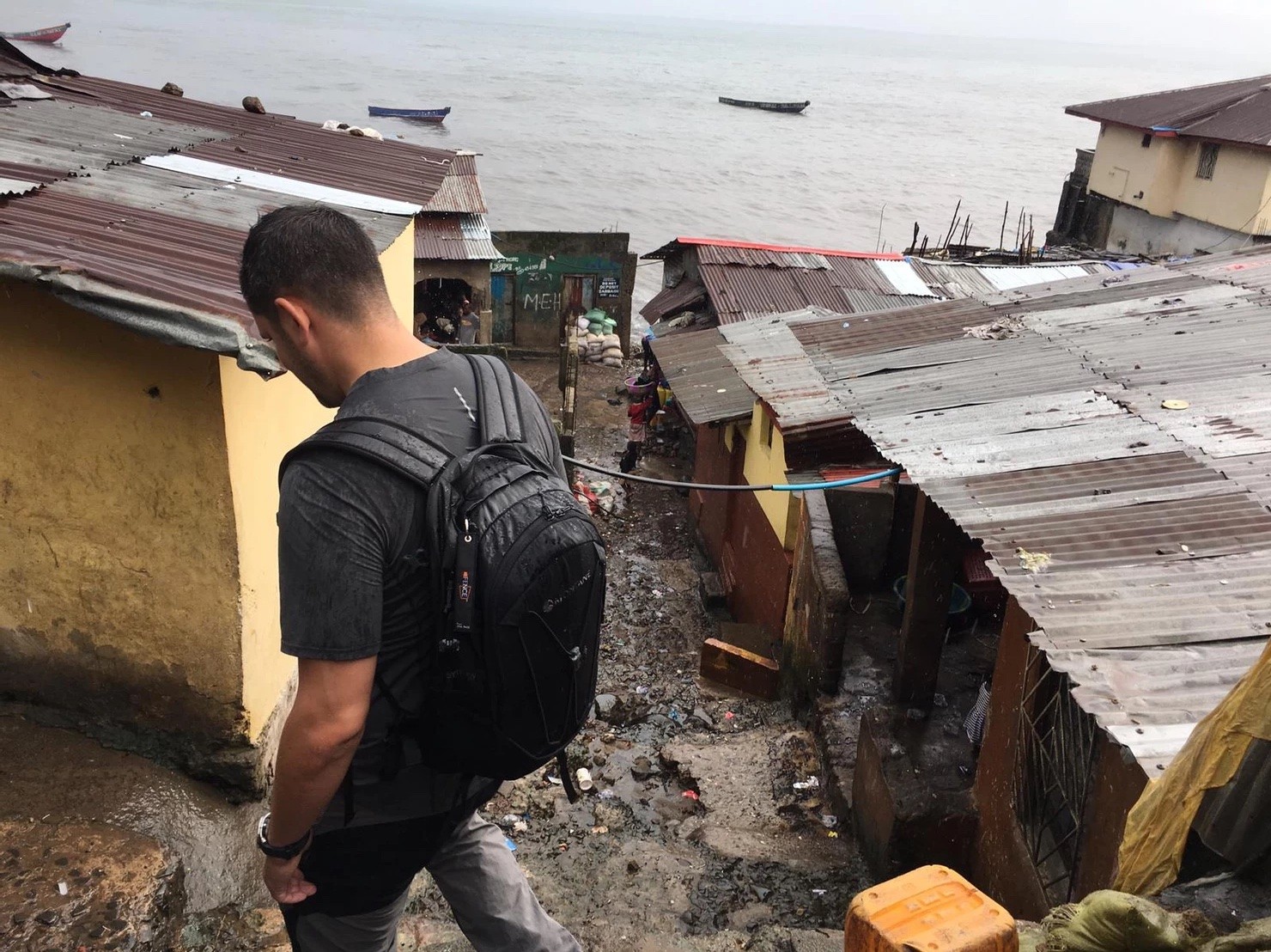 Walking amongst Freetown homes