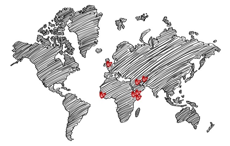 Pencil drawn map